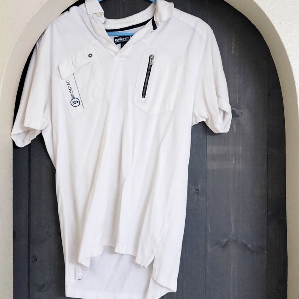 Marc ecko white polo